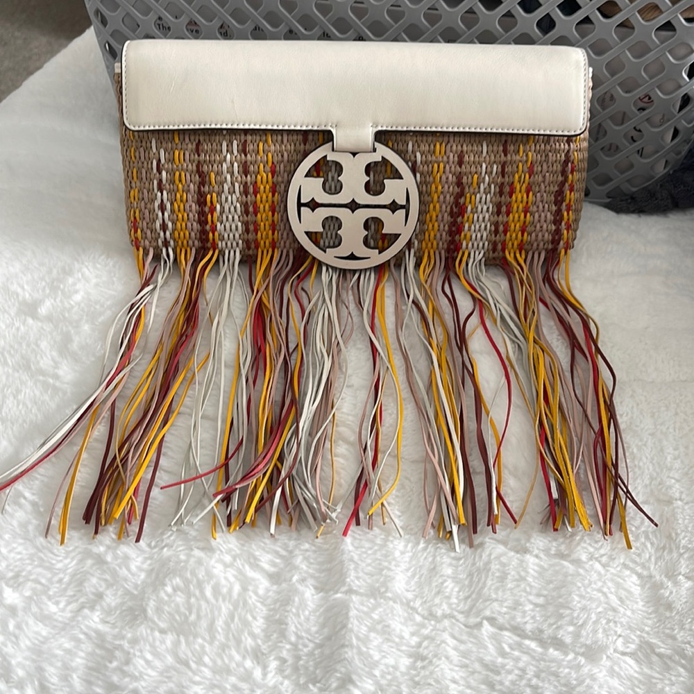 Beautiful Tory Burch Fringe Clutch $698 Retail